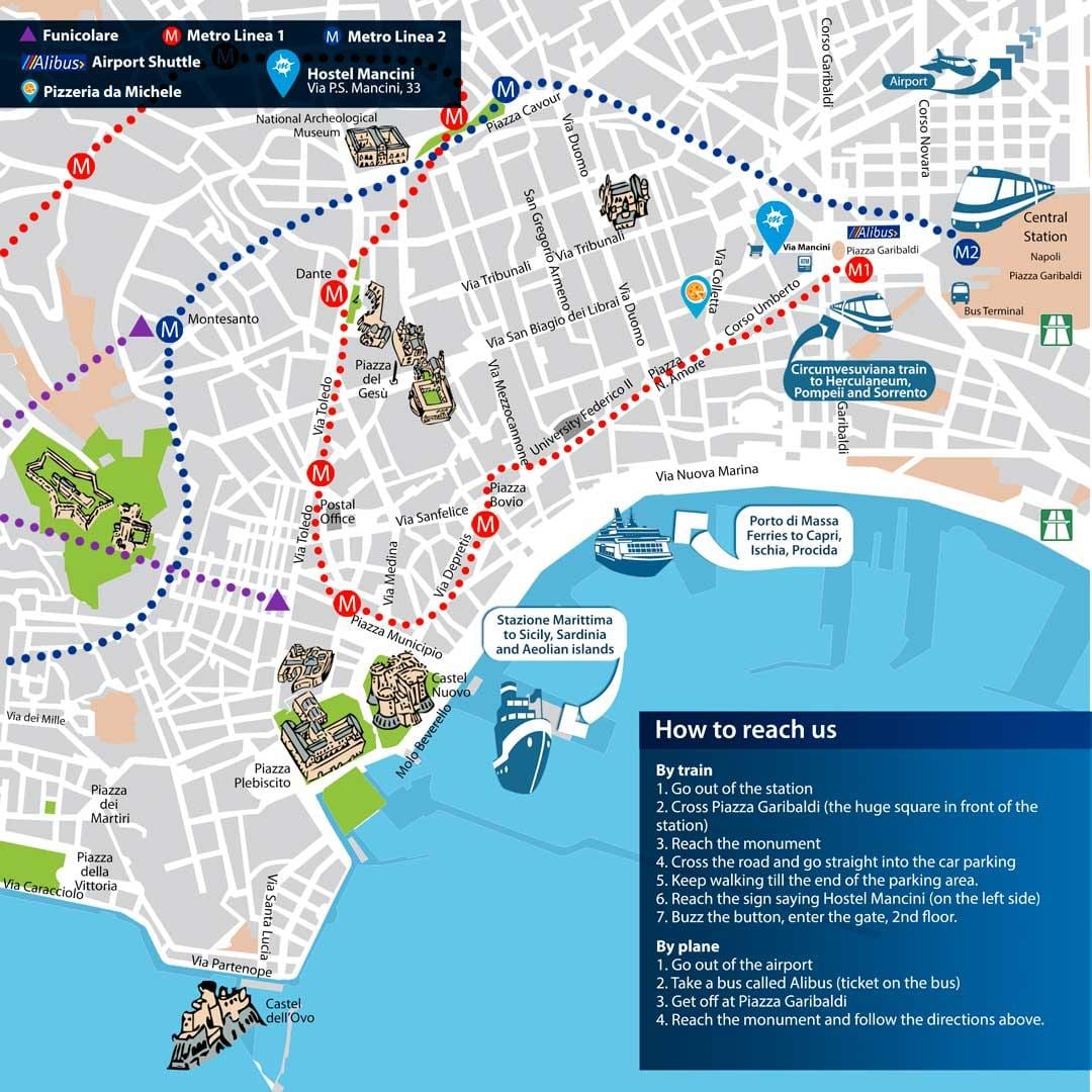 naples central stasiun kereta api peta