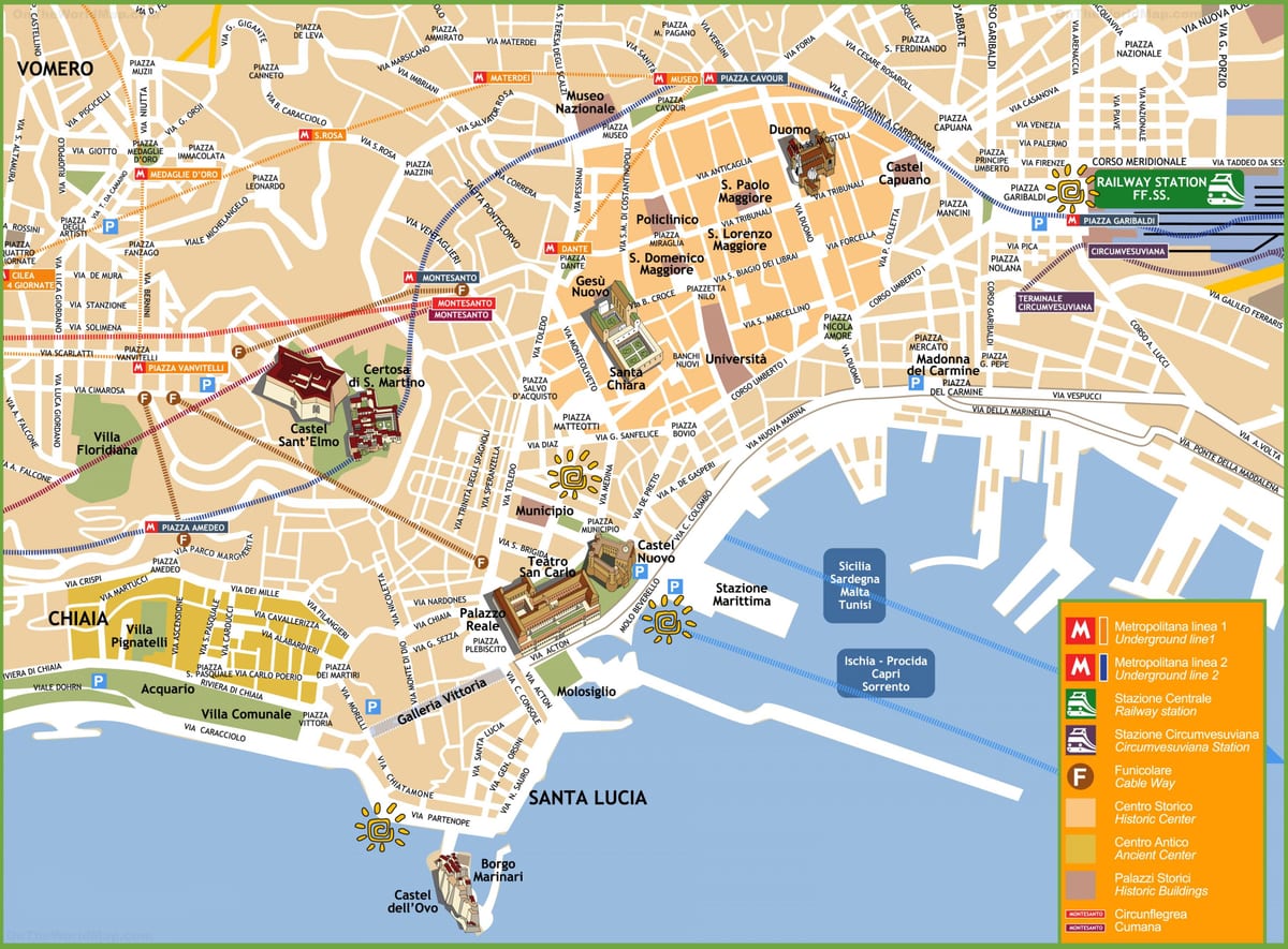naples italia peta wisata
