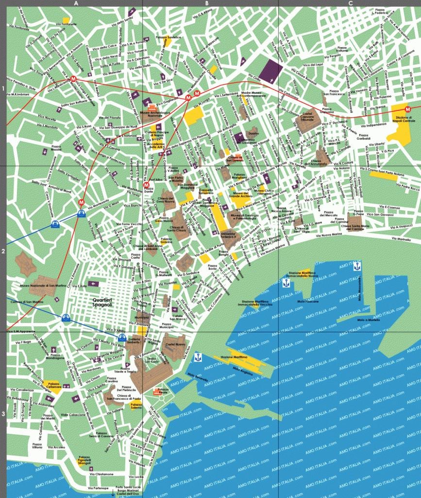 naples-tempat wisata peta