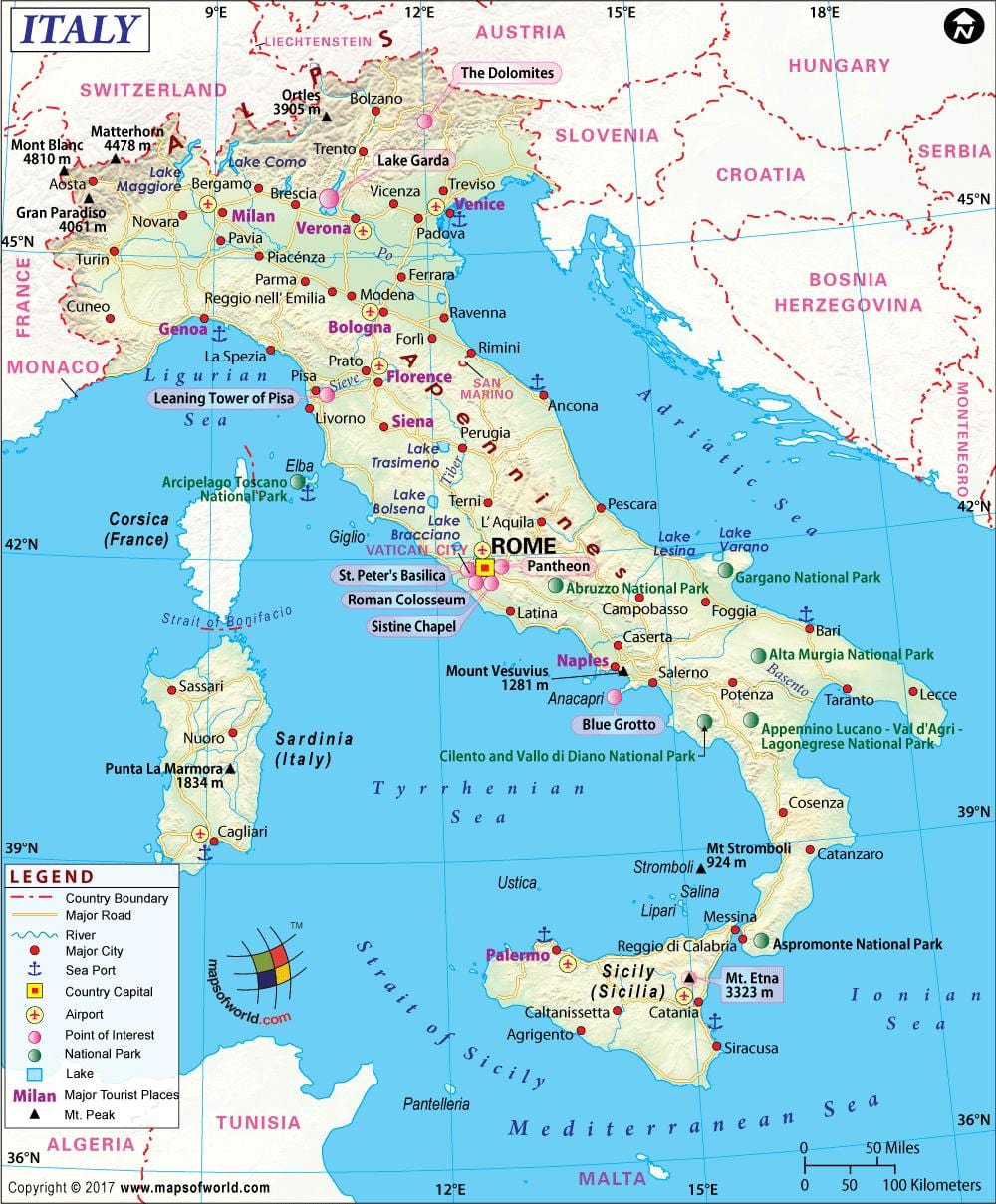 Peta dari naples italia sekitarnya