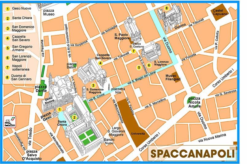 Peta dari spaccanapoli di naples