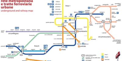 Peta dari naples funicular