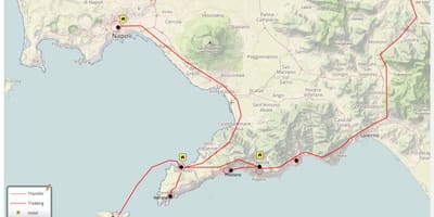 Peta dari naples italia walking tour