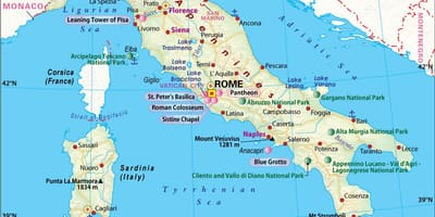 Peta dari naples italia sekitarnya